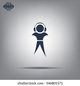 man with headphones vector icon