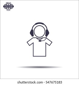 man with headphones vector icon