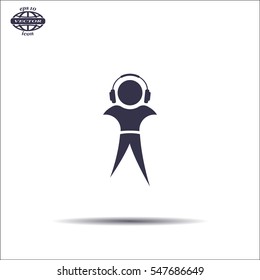 man with headphones vector icon