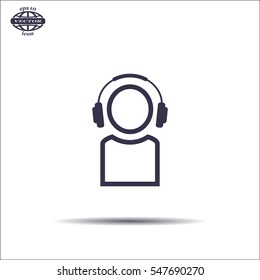 man with headphones vector icon