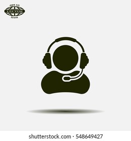 man with headphones vector icon