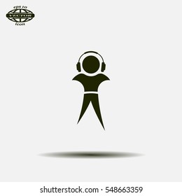 man with headphones vector icon