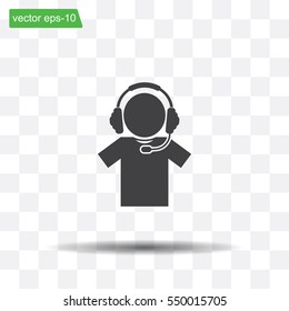 man with headphones vector icon