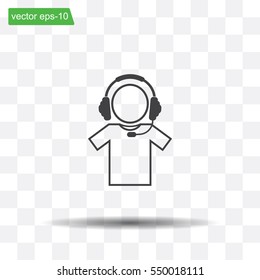 man with headphones vector icon