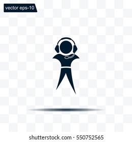man with headphones vector icon