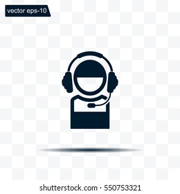 man with headphones vector icon
