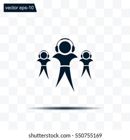 man with headphones vector icon