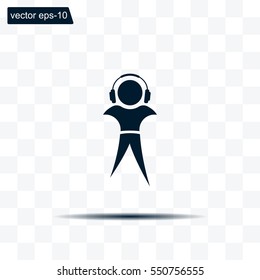 man with headphones vector icon