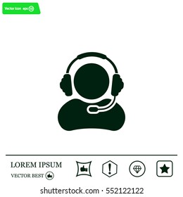 man with headphones vector icon