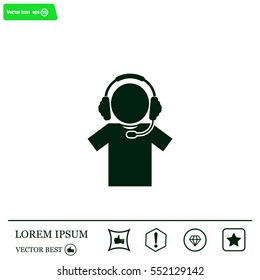 man with headphones vector icon