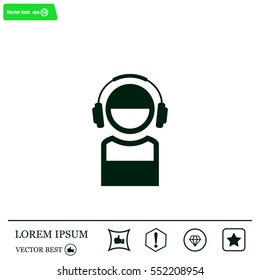 man with headphones vector icon