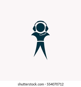 man with headphones vector icon