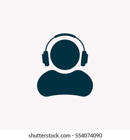 Man With Headphones Vector Icon