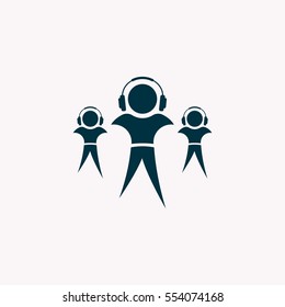 man with headphones vector icon