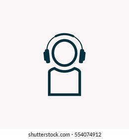 man with headphones vector icon