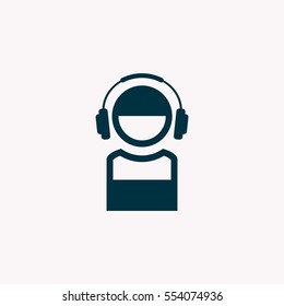 man with headphones vector icon