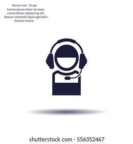 man with headphones vector icon