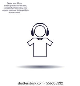 man with headphones vector icon