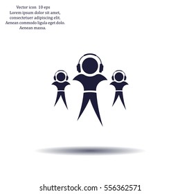 man with headphones vector icon