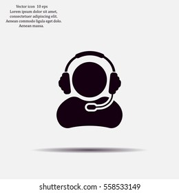 man with headphones vector icon