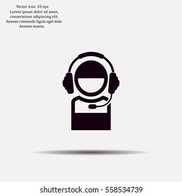 man with headphones vector icon