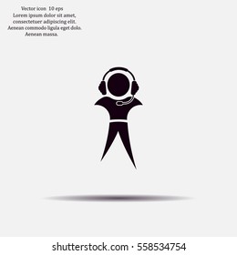 man with headphones vector icon