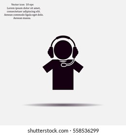 man with headphones vector icon