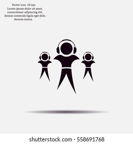 man with headphones vector icon