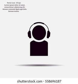 man with headphones vector icon