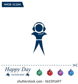 man with headphones vector icon