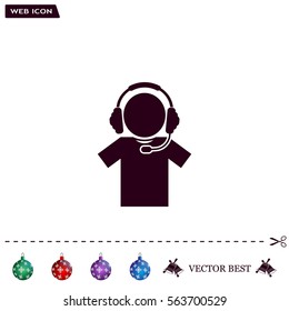 man with headphones vector icon