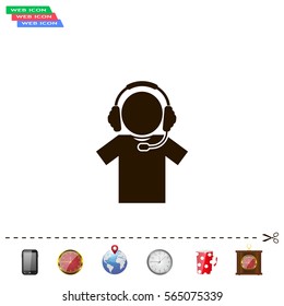 man with headphones vector icon