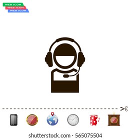 man with headphones vector icon