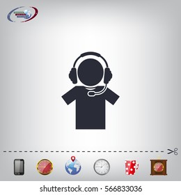man with headphones vector icon
