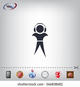 man with headphones vector icon