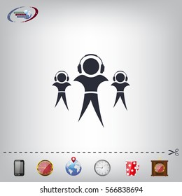 man with headphones vector icon