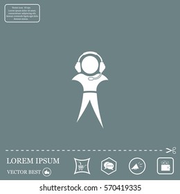 man with headphones vector icon