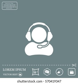 man with headphones vector icon