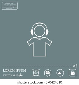 man with headphones vector icon