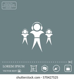 man with headphones vector icon