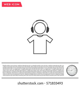 man with headphones vector icon