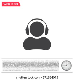 man with headphones vector icon