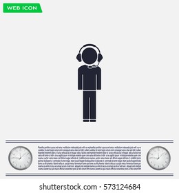 man with headphones vector icon