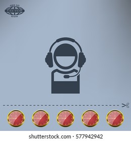 man with headphones vector icon