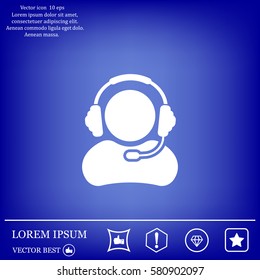 man with headphones vector icon