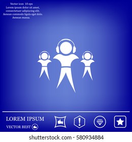 man with headphones vector icon