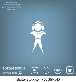 man with headphones vector icon