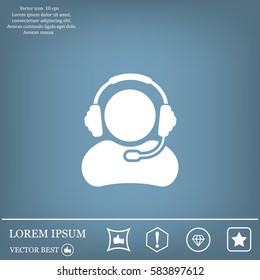 man with headphones vector icon