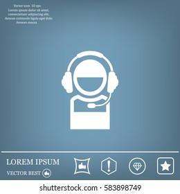 man with headphones vector icon