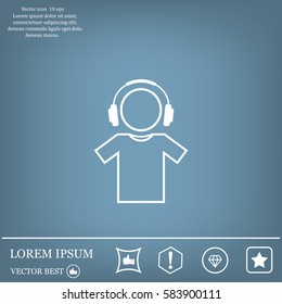 man with headphones vector icon